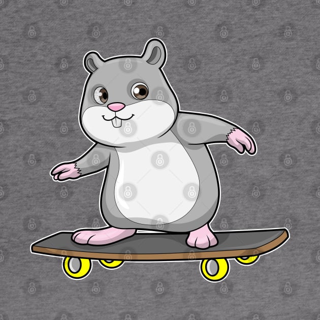 Hamster as Skater with Skateboard by Markus Schnabel